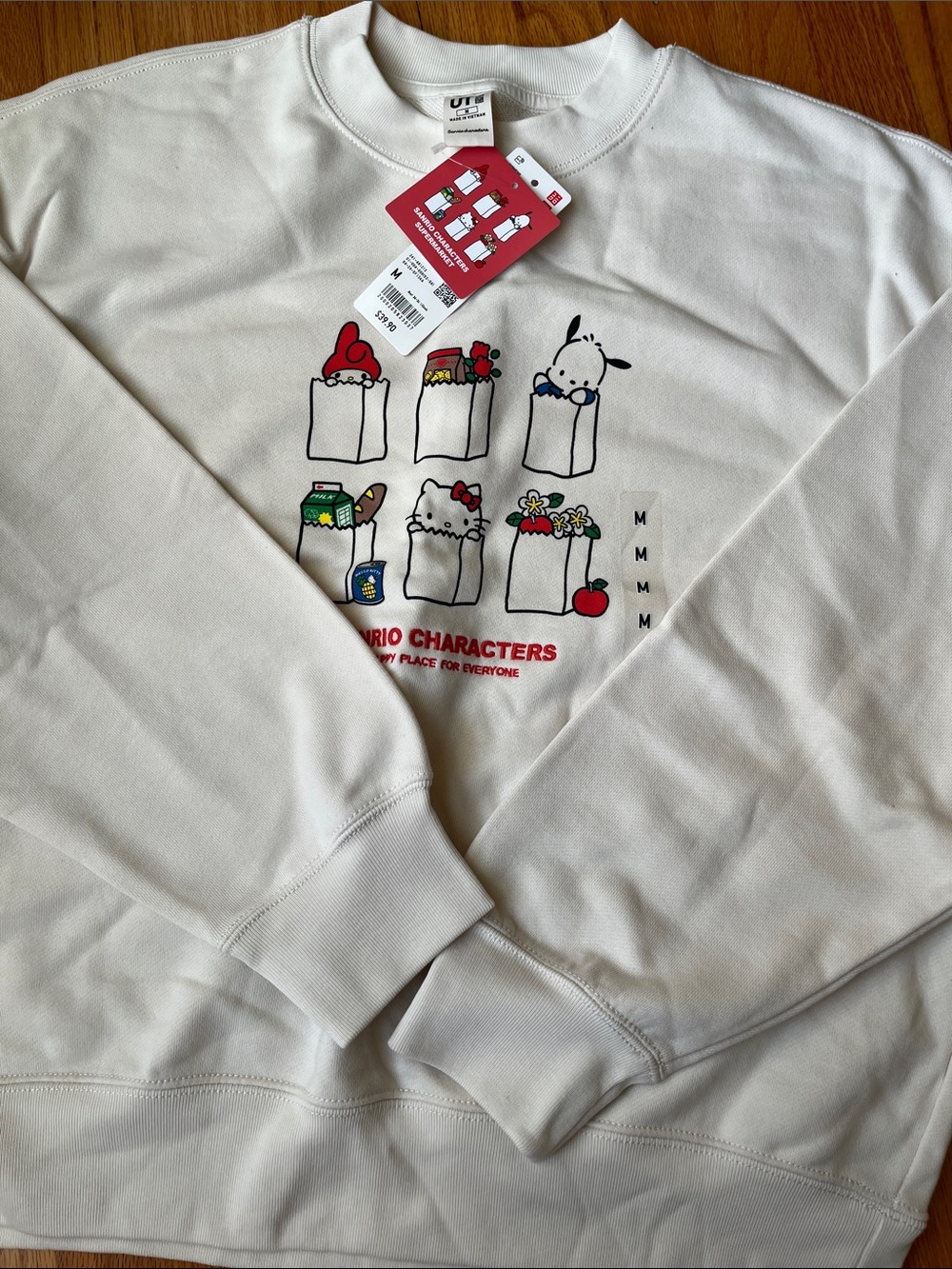 Uniqlo Cream Sanrio Characters Crewneck Sweatshirt